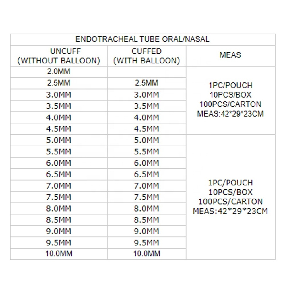 The deporting price ET tube medical disposable dual -connector cuff internal trachea