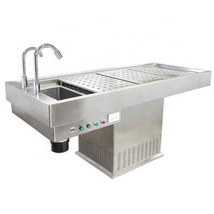 Corpse Washing Dissection Stainless Steel Hydraulic Autopsy Table for hospital  Dissection room