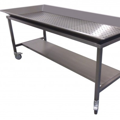 Ysenmed YSQX-04 304 Stainless steel  Morgue furniture stainless steel 304 autopsy cart mortuary table wash table