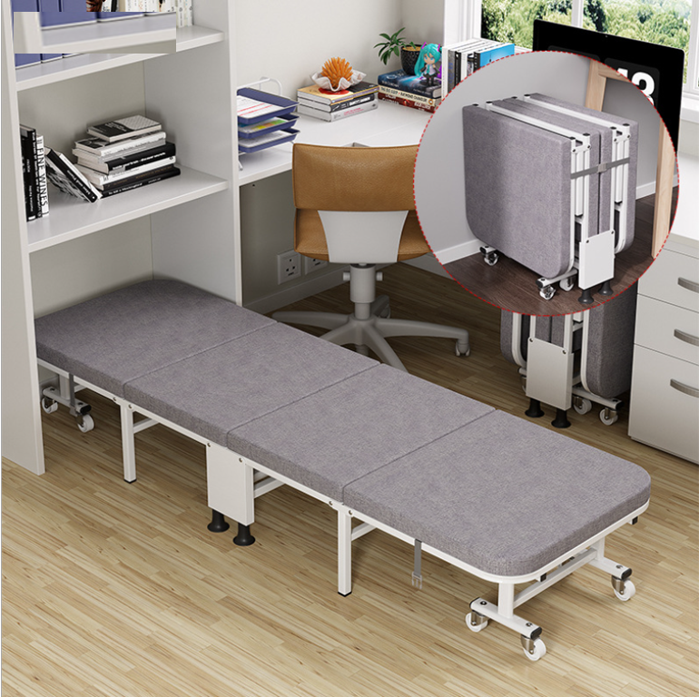 Wholesale simple metal bed dormitory office lunch break bed portable movable folding bed