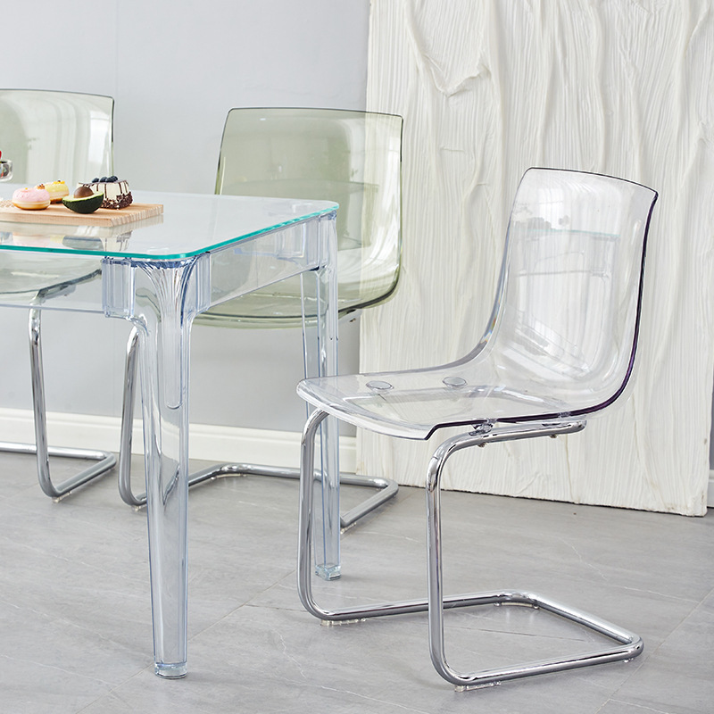 Transparent seat plastic chair  thickening leisure chair dining chair