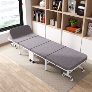 Wholesale simple metal bed dormitory office lunch break bed portable movable folding bed