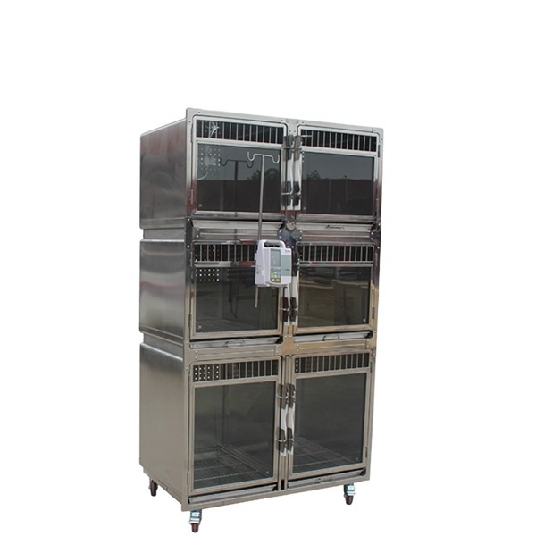 Veterinary 304 stainless Steel 6 Pets Cages for Display Petshop Exhibitor YSVET1220A