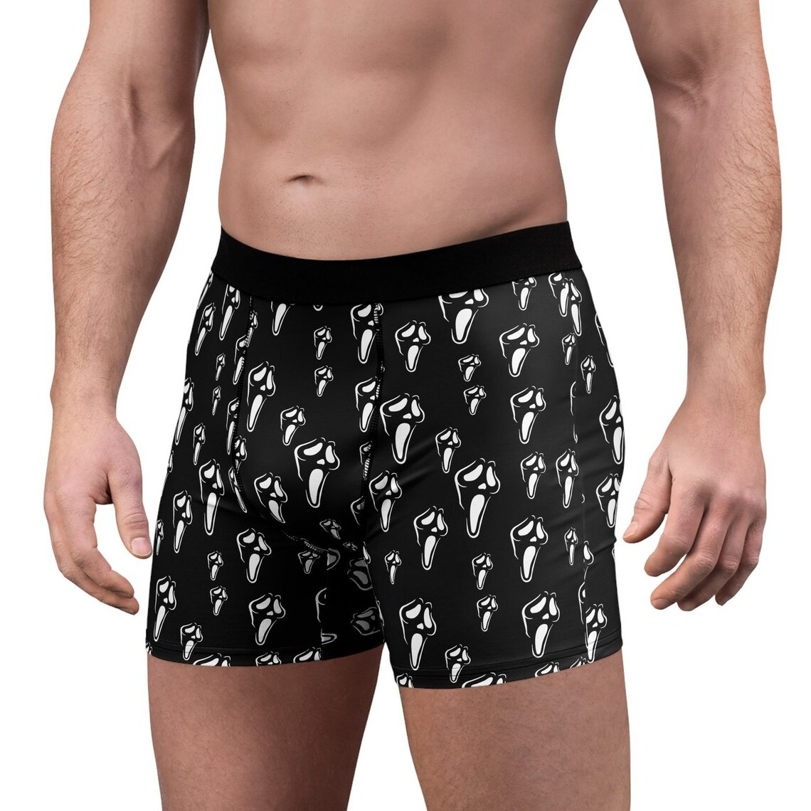 High Quality Men Fashion Full Printed Halloween Scream Boxer Brief Sport Performance Wholesale Underwear