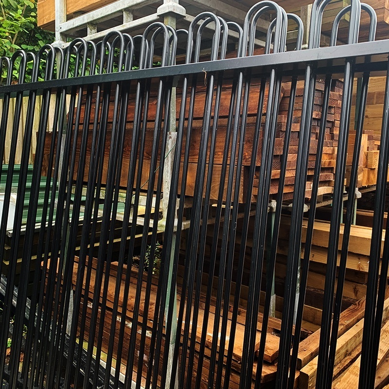 Security Welded Steel Picket Bow Top Wrought Iron Fence