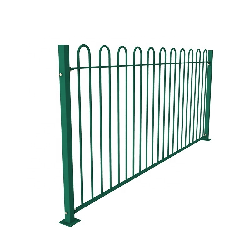 Security Welded Steel Picket Bow Top Wrought Iron Fence