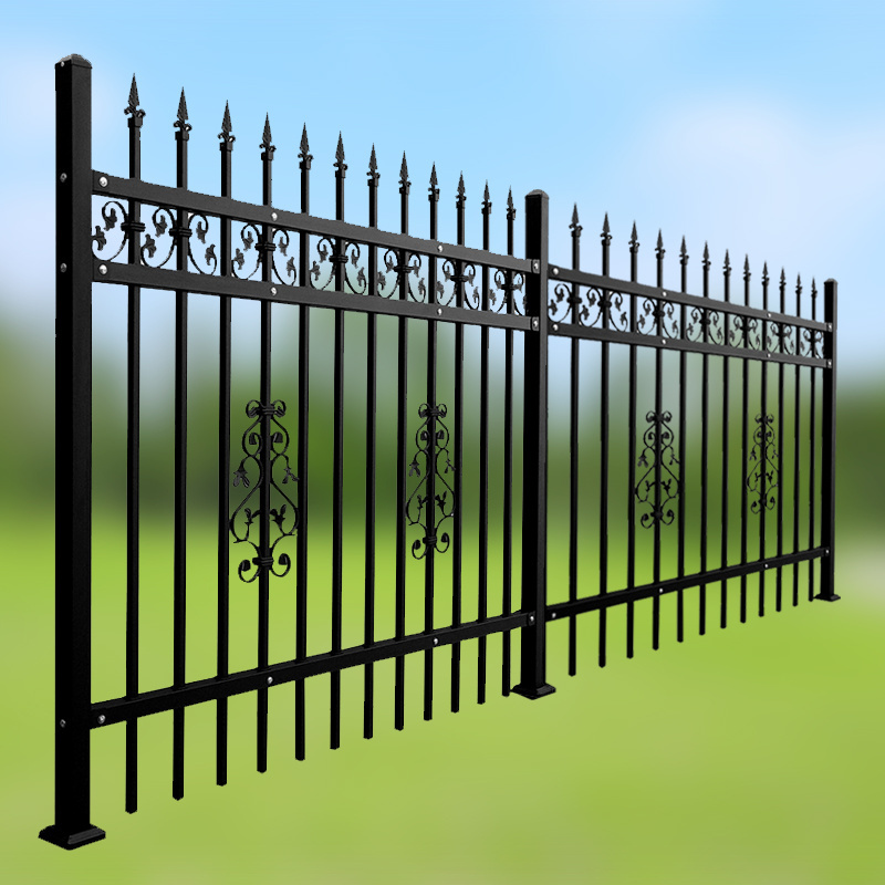 cheap price ISO certification decorative fence panels steel tube picket wrought iron fence panels