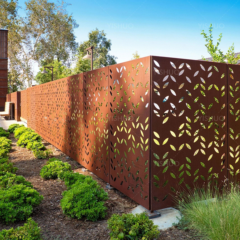 Laser Cut Decorative Metal Fence Privacy Panels For Outdoor Garden Fencing