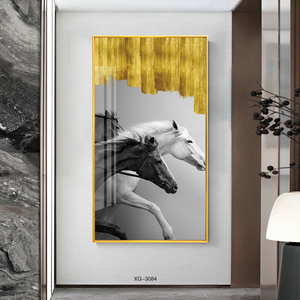 custom wall decor canvas art animal painting black and white horse wall oil painting for living room decoration