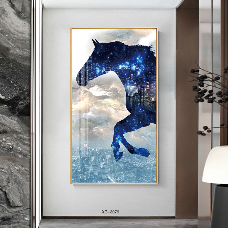 custom wall decor canvas art animal painting black and white horse wall oil painting for living room decoration