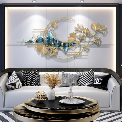 Wall Decor Display Gold House Interior Bedroom Living Room Frame Art Hanging Flower Metal Home Wall Decor