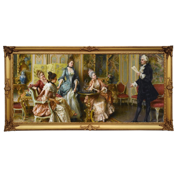 golden classical luxury wall picture photo frame blank canvas oil painting framed moulding for sale