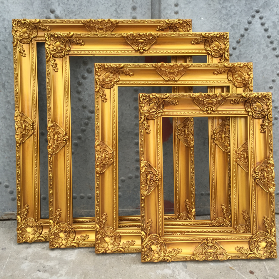 Chinese style recycle ornate oil painting frames hand carved wood antique mirror frames