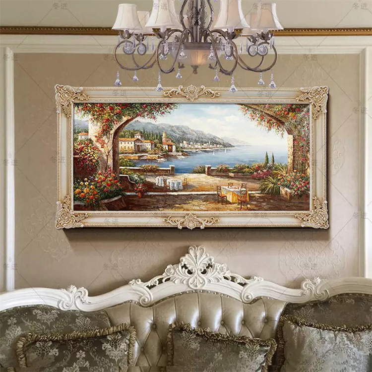 golden classical luxury wall picture photo frame blank canvas oil painting framed moulding for sale