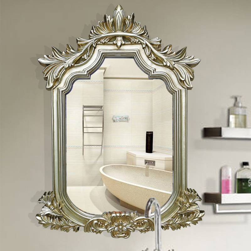 Decorative big silver classic baroque bathroom mirror frame wall painting frame