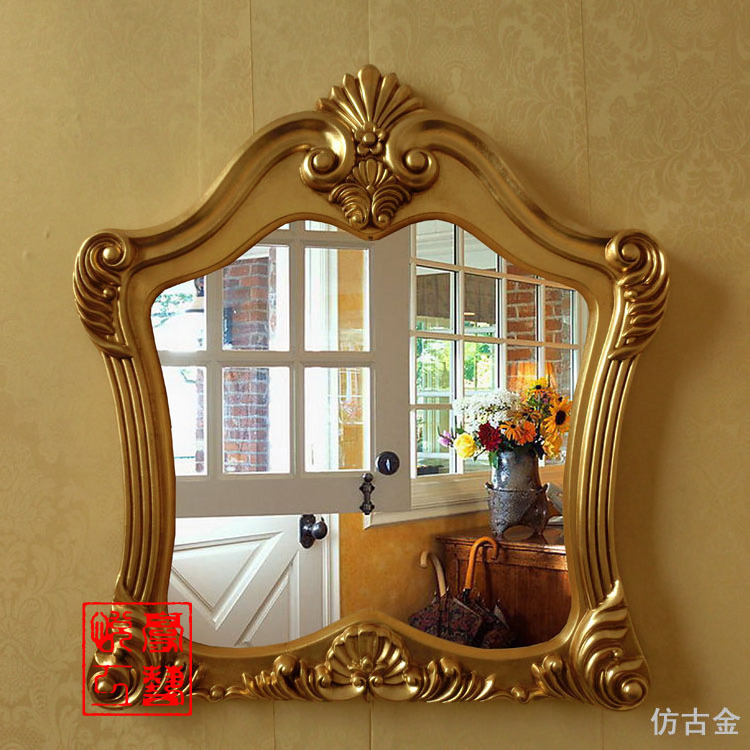 Luxury Gold Polyurethane Mirror Baroque Inspired Wall Artistic Decor