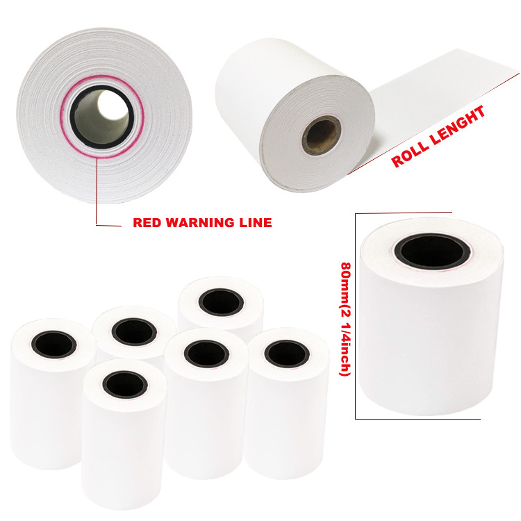 Manufacturer premium quality check receipt thermal tape pos rolls custom all sizes thermal paper roll 80x70mm