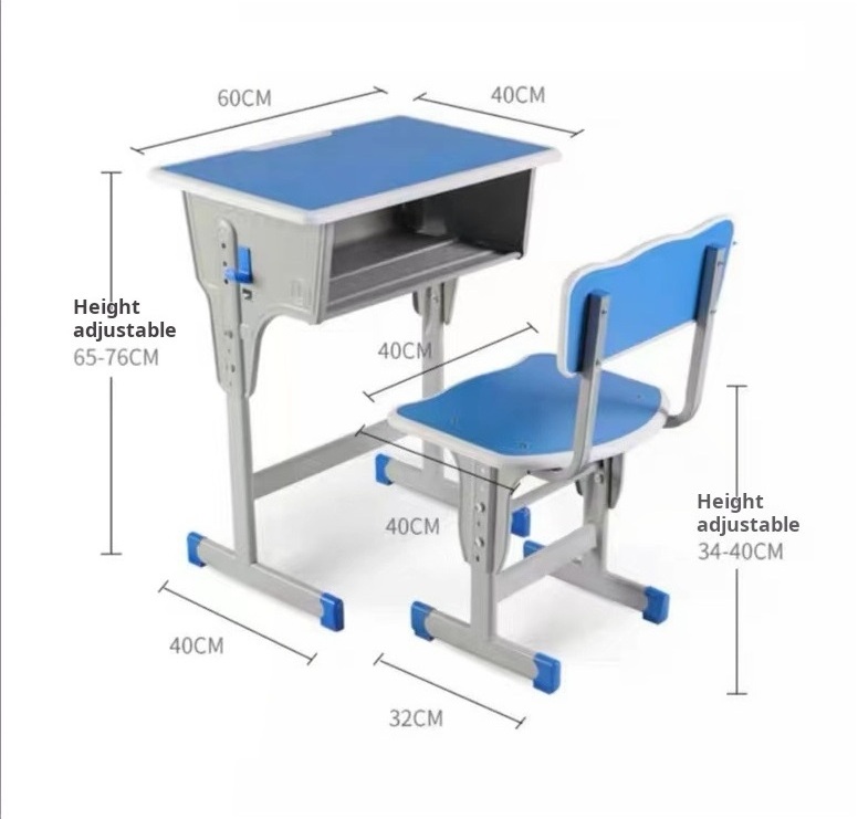 Wholesale School Furniture plastic metal single Student Desk And Chair Set training study Table for school