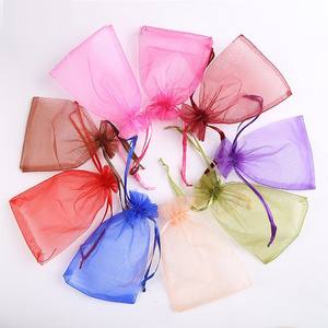 16X22 cm Custom Promotional Gift Mesh Drawstring Pouch Bags Clear Package Organza Bags Wholesale