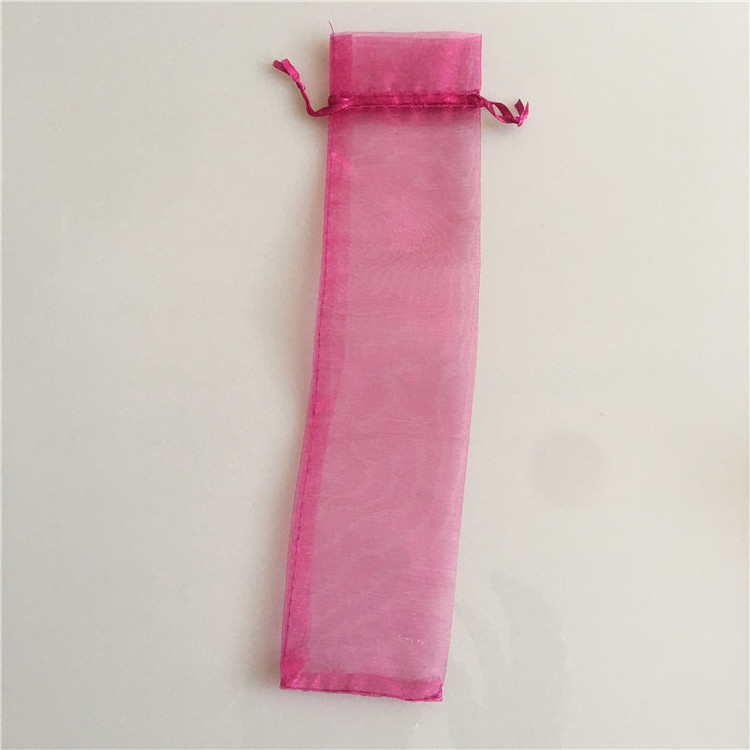 Wholesale 6x26cm Nylon Pen Mesh Bag Drawstring Organza Gift Bags For Folded Fan