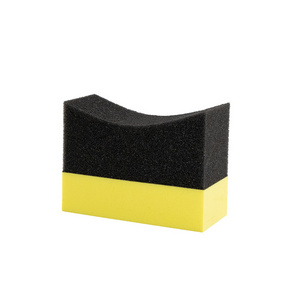 Tire Dressing Applicator Automotive Car Detailing Sponge Washer Curved Foam Cleaning Tool