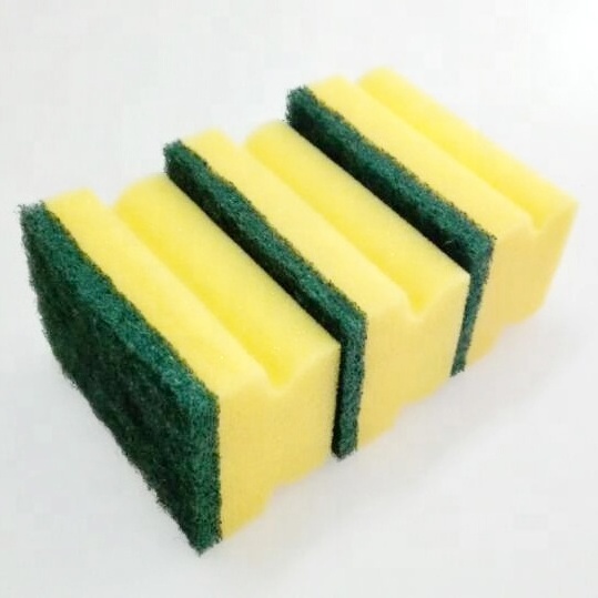 Fluted kitchen cleaning sponge scrubber for washing dishes