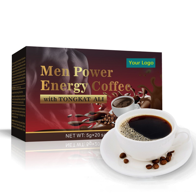 Strong Man Herbal Maca Energy Coffee Black Instant Coffee Tongkat Ali With Ginseng Man Energy Coffee