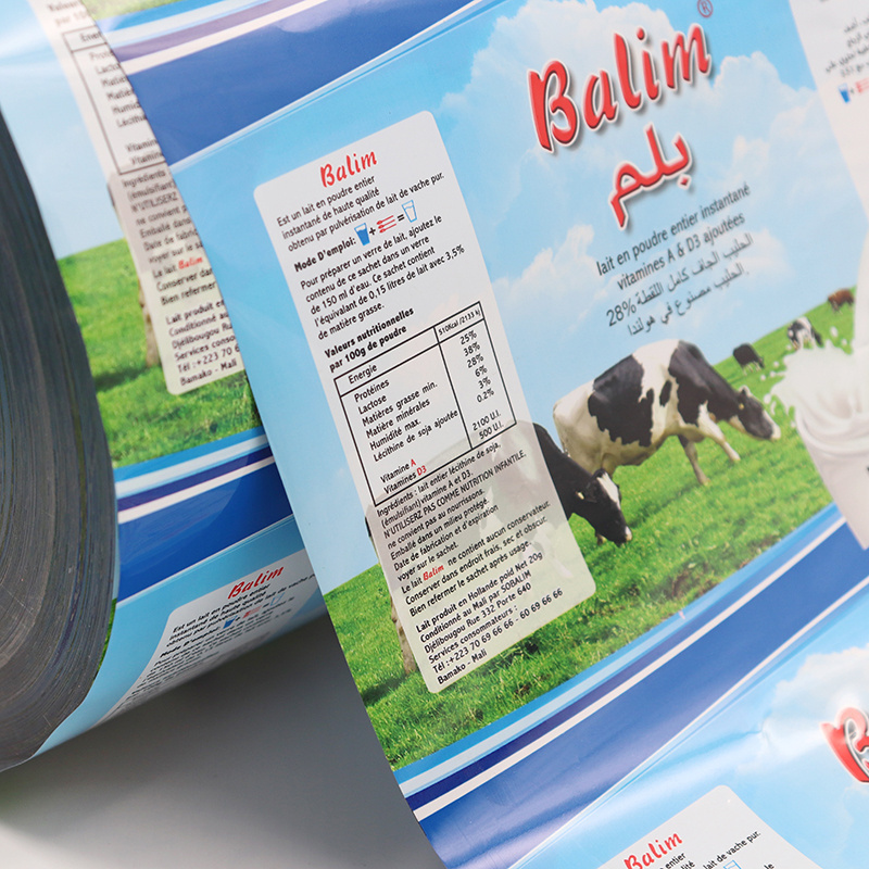 Flexible Laminated Aluminum Plastic Film Roll Food Packaging For Milk Spice Powder Packing Tea Sugar Sealing Film