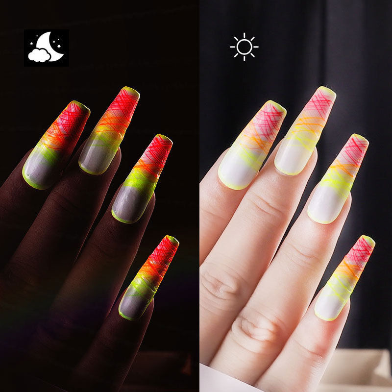 Misscheering 8ml Luminous Spider Fluorescent neon light Effect Nail art drawing and drawing spider Uv gel luminous drawing glue