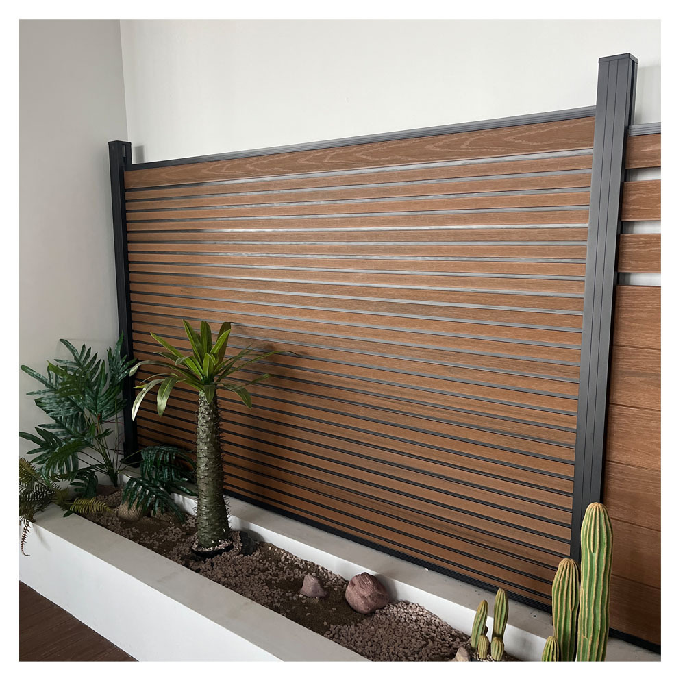 Outdoor Aluminium Garden Fencing Prices Aluminium Post Wpc Slat Fence Panels Privacy Aluminium Fence With Horizontal Slats