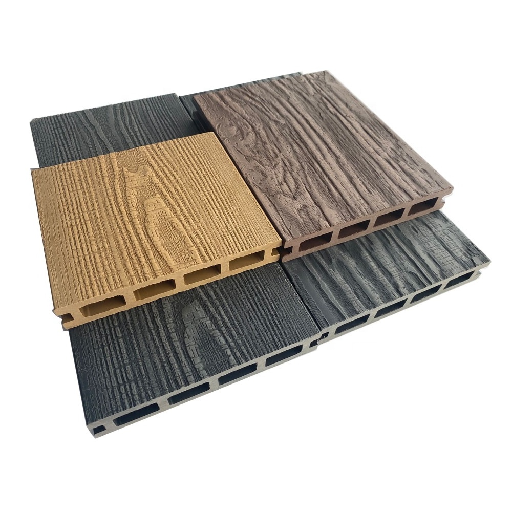 Outdoor WPC Decking 3D Embossing Composite Decking  Boards