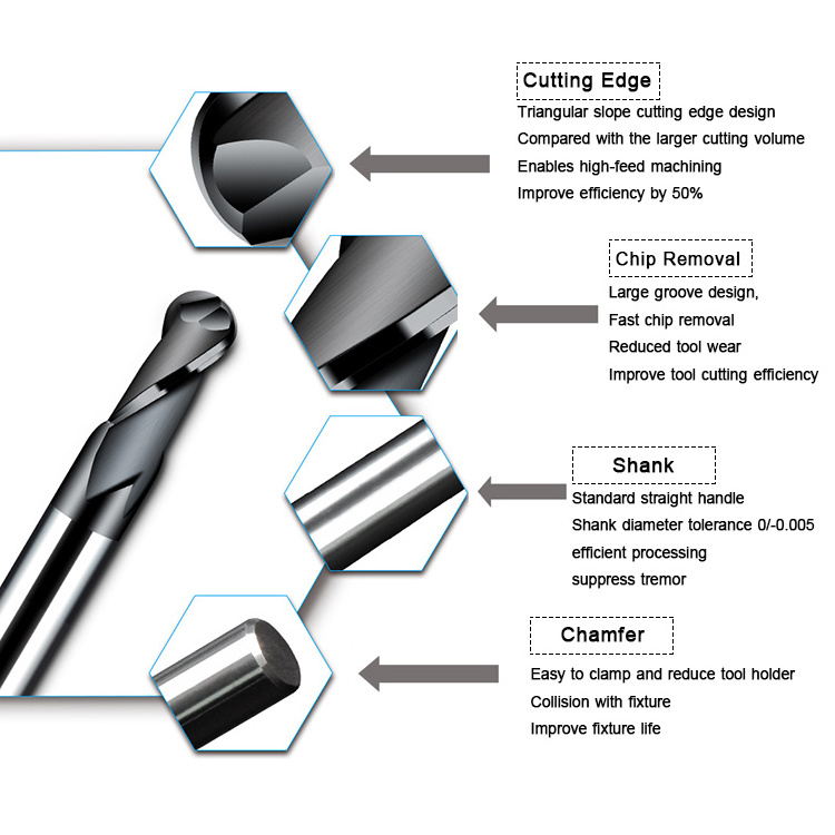 HRC50 4 Flute Solid Carbide Cutting Tool Extended Blade End Mill For Metal Milling Cutter CNC Router Bits Square Face End Mill