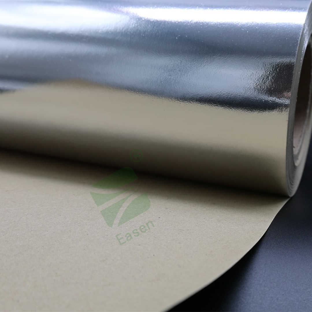 Aluminum silver wrapping paper coating side aluminum paper kraft roll for building insulation