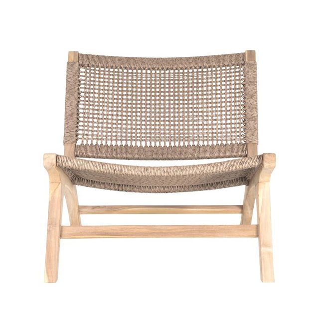 DC-1370 Australian Hotel Outdoor Teak Wood Chair With Rope Weaving