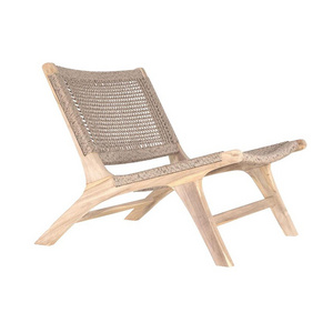 DC-1370 Australian Hotel Outdoor Teak Wood Chair With Rope Weaving