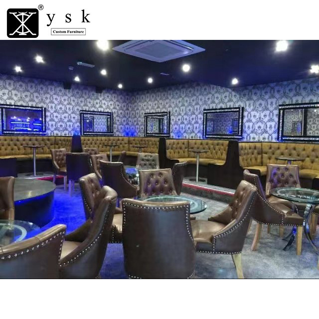 Bar Furniture Hookah Lounge Cigar Room Custom Restaurant Furniture Shisha Sofa Booths Table And Chairs Set RF-674