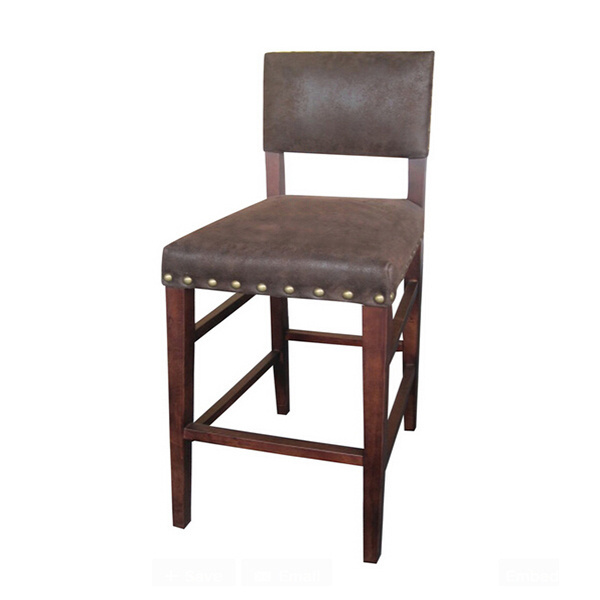 Hot Sale Bar Stool Ash Wood Base Leather Luxury Bar Stool Chair BC-057