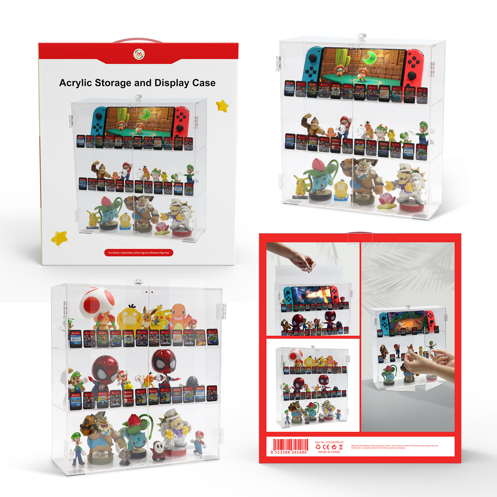 Acrylic Transparent Game Cartrldge Storage Holder Display For Nintendo Switch Game Doll Clear Display Cabinet