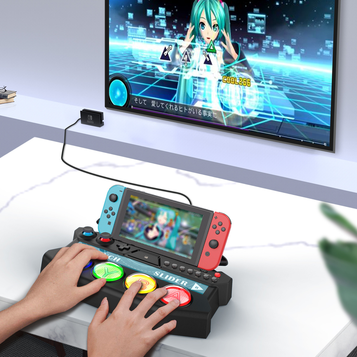 PG-SW056 Game Controller For Nintendo Switch With Touch Bar LED Light Gamepad Dock For Nintendo Switch Lite