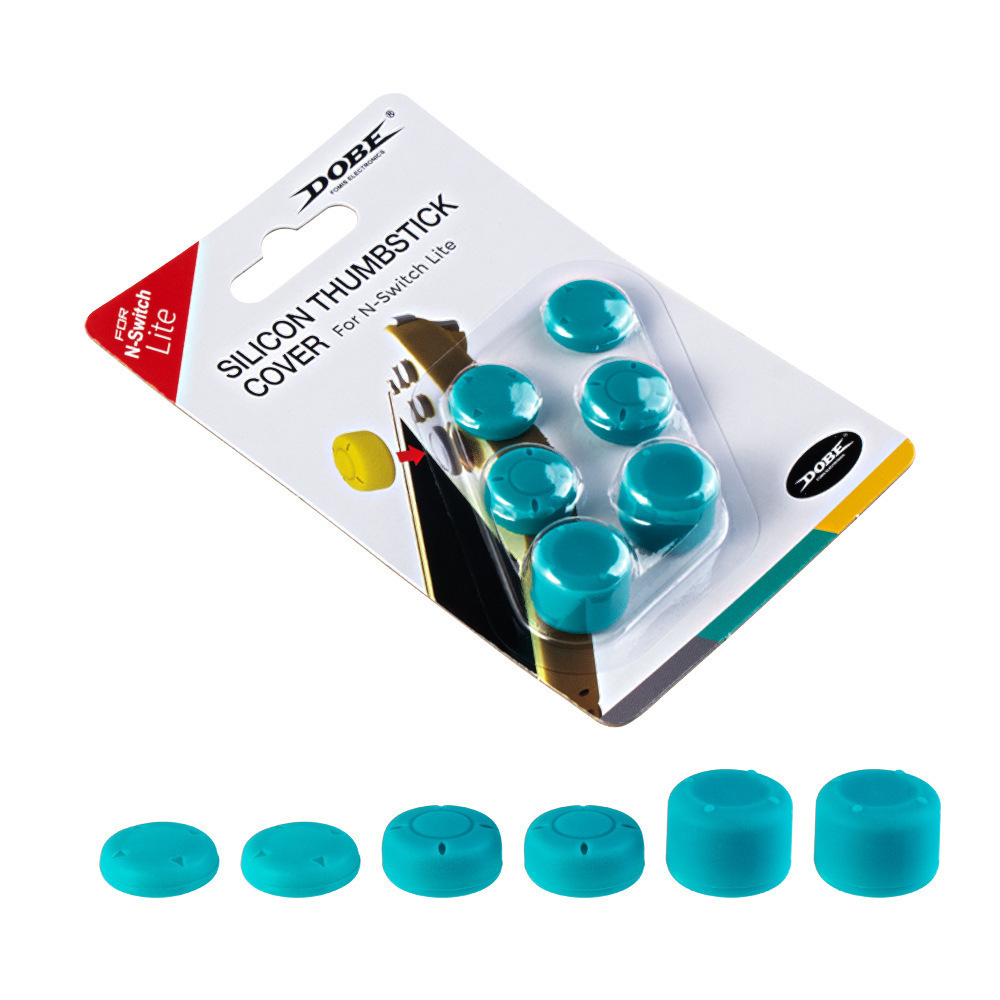 TNS-877C 6 In 1 Anti-slip Silicone Protective Mushroom Cap For Nintendo Switch Lite Thumbstick Grips Cover For NS Lite