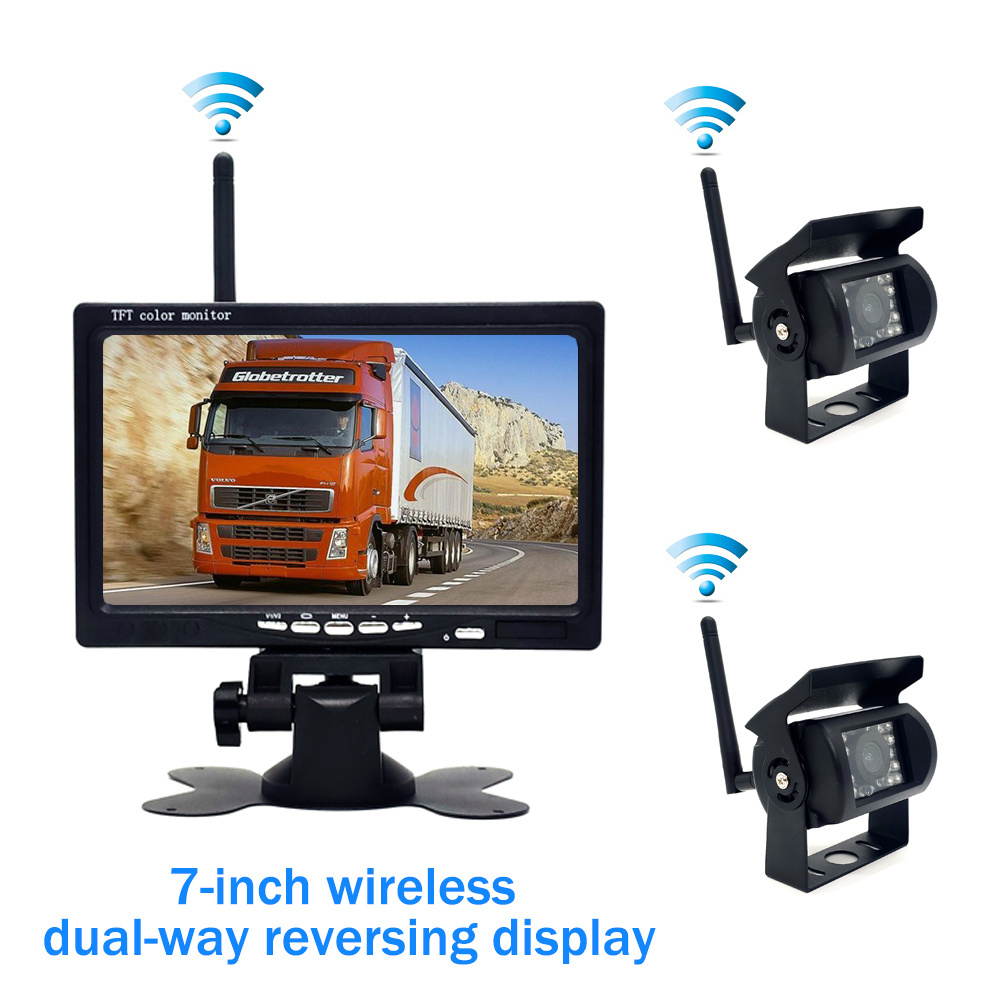 High quality  7 inch wireless car monitor rear view system Truck Monitor Bus Reversing