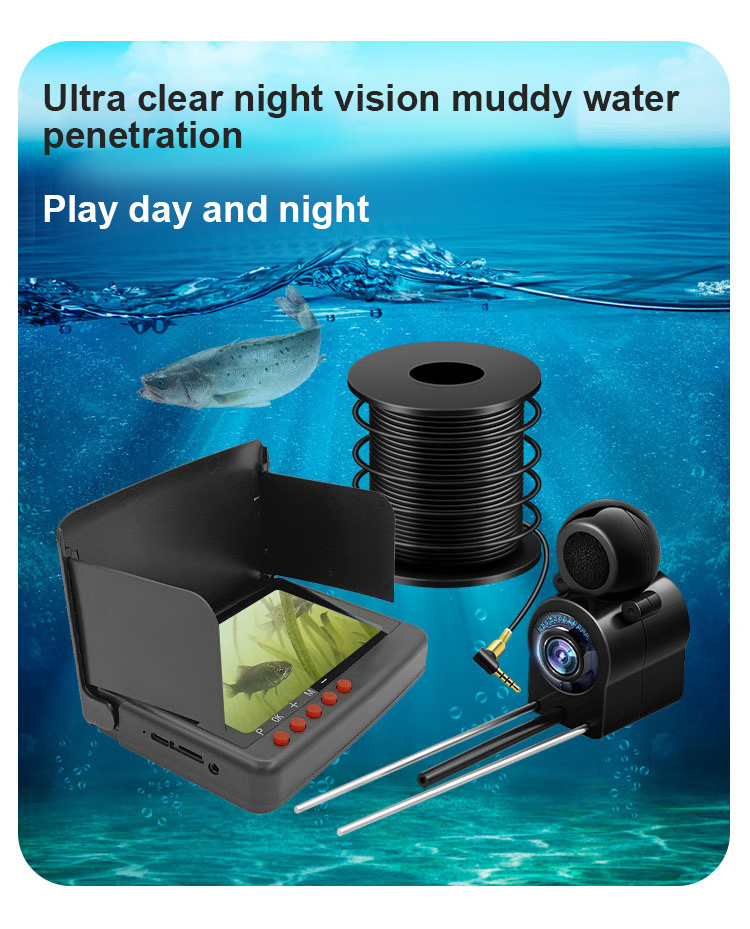 Factory Fish Finder 1000TVL HD Waterproof 5 Inch Underwater Fishing Video Camera For Used In Ocean And Fresh Water Fishing