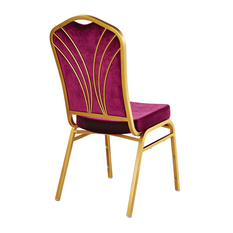 Luxury Furniture High End Metal Banqute Chair Hotel Upholstered Wedding Dining Chairs