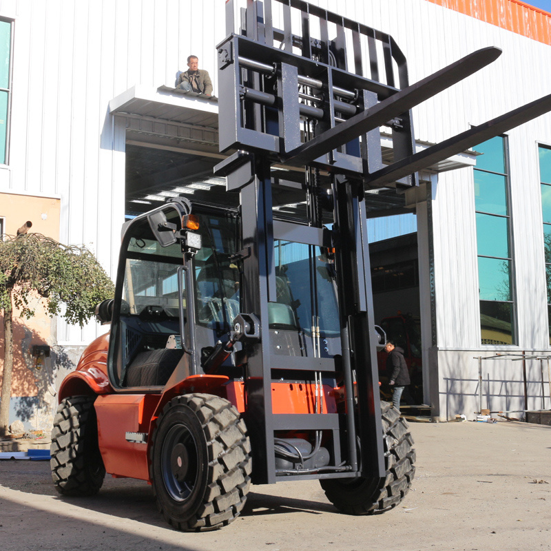 Diesel engine forklift small truck price 2 2.5 lpg gasoline 4 4.5 rough terrain 4w 3ton 4ton off road forklift