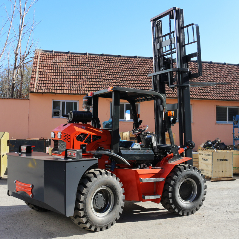 Diesel engine forklift small truck price 2 2.5 lpg gasoline 4 4.5 rough terrain 4w 3ton 4ton off road forklift