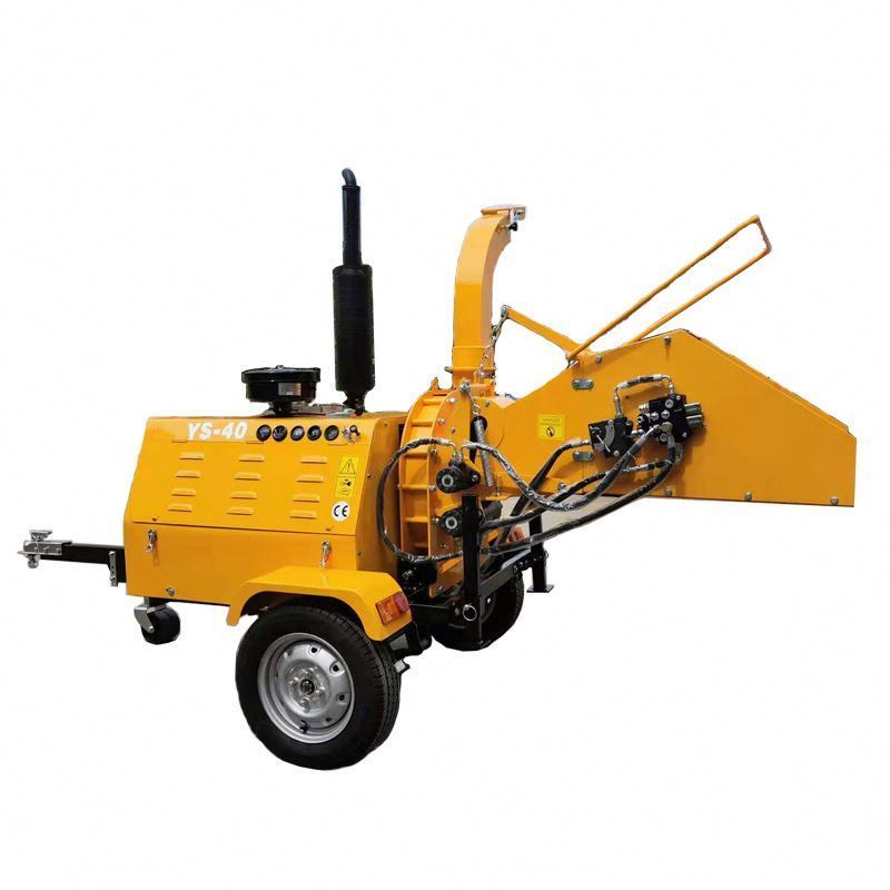 Forest 18/22/40/50hp diesel engine self powered double hydraulic feeding Farm Use Kubota Garden Shredder Wood Chipper machine