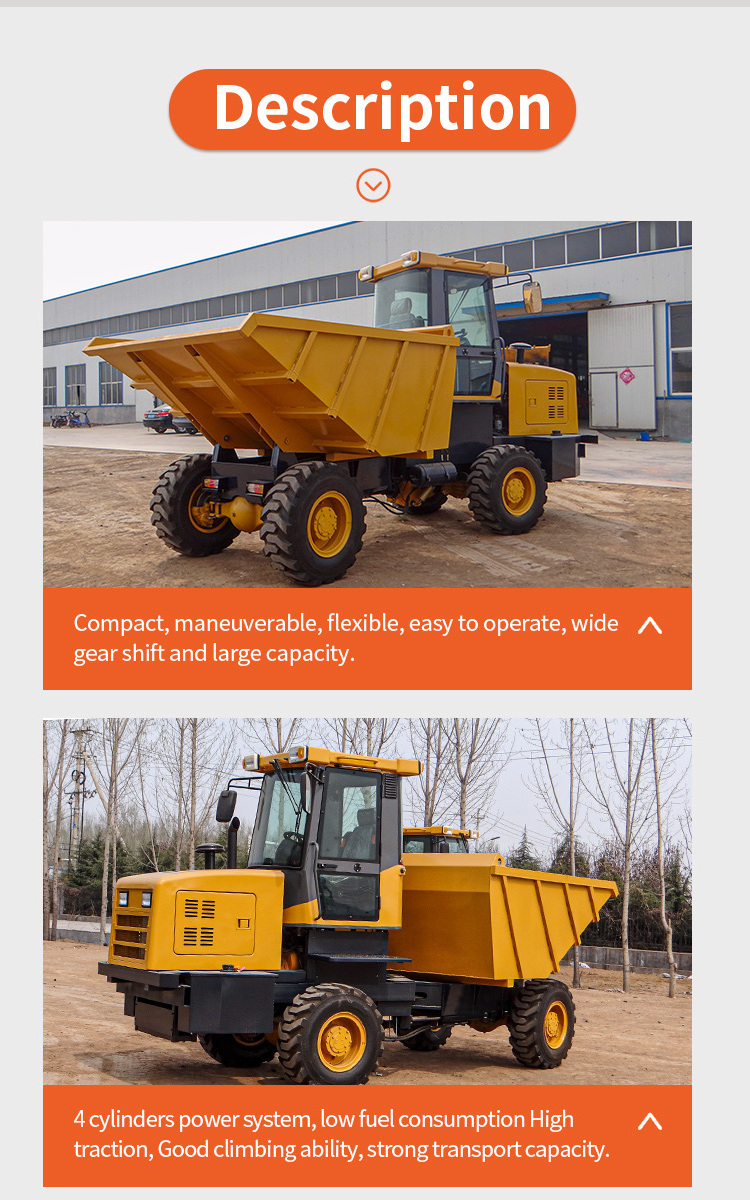 FCY70 7 Ton construction mini track dumper off road site dump trucks price 4x4 mini dump truck for sale