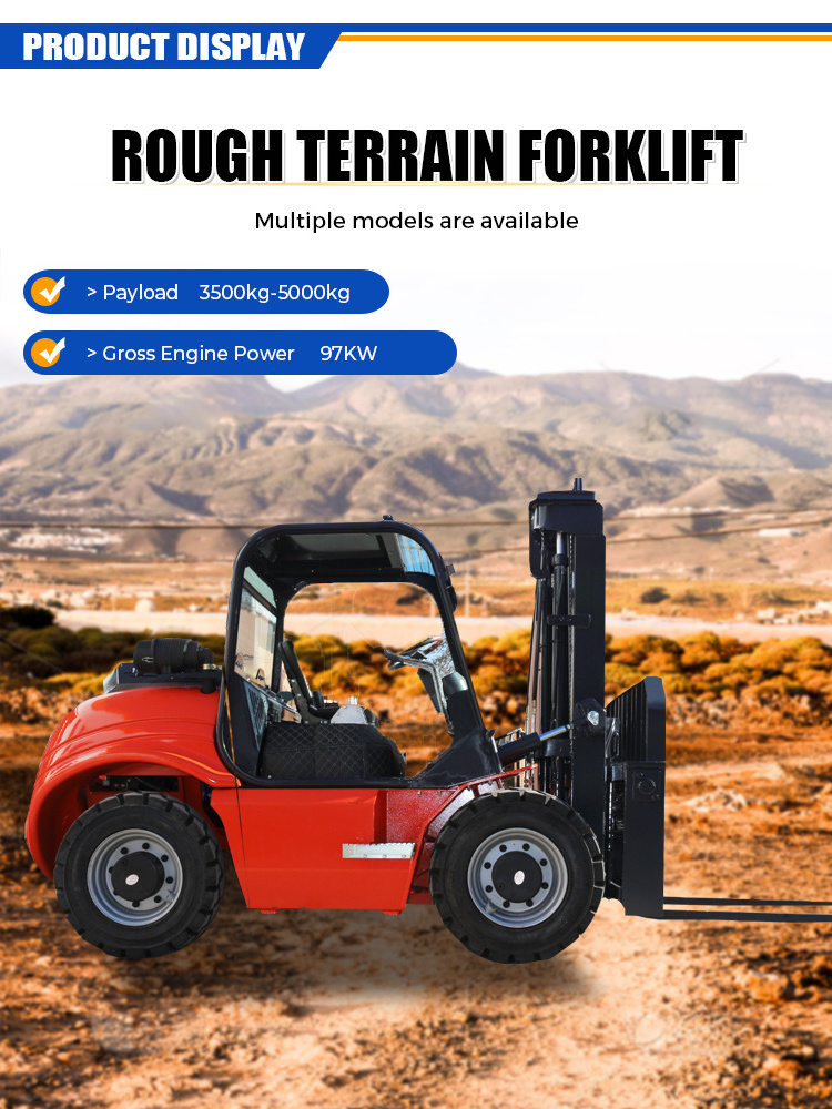 Diesel engine forklift small truck price 2 2.5 lpg gasoline 4 4.5 rough terrain 4w 3ton 4ton off road forklift