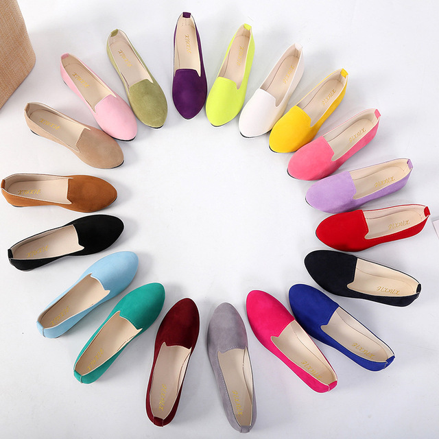 Women Flats Slip on Flat Shoes Candy Color Woman Boat Shoes Black Loafers Faux Suede Ladies Ballet Flats Plus Size 35-43