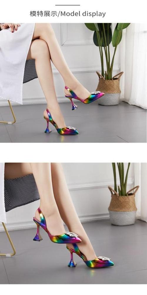 11.5cm High Heel Women's Sandals Rainbow Color Sunflower Wine Cup Super High Heels Colored Pumps Large 42 Sexy Women's Shoes